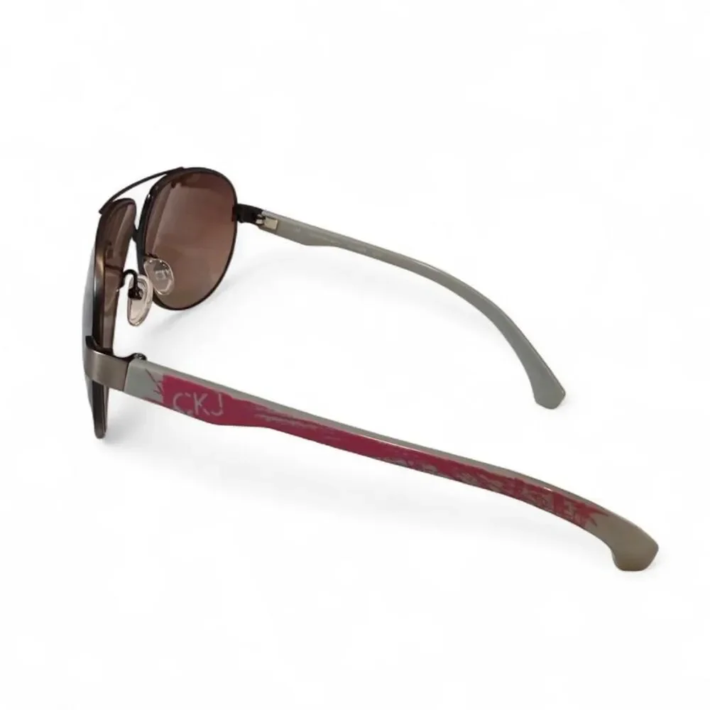 Calvin-Klein-Jeans Unisex Grey and Silver Sunglasses